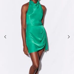 Elegant Green Saylor Halter Dress